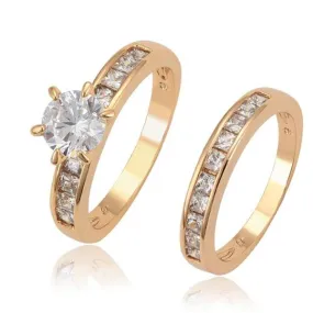 18K Gold plated Wedding Ring Set