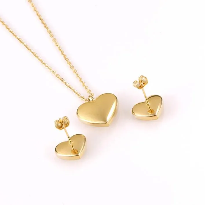 24K Gold Filled Heart Love Necklace Set