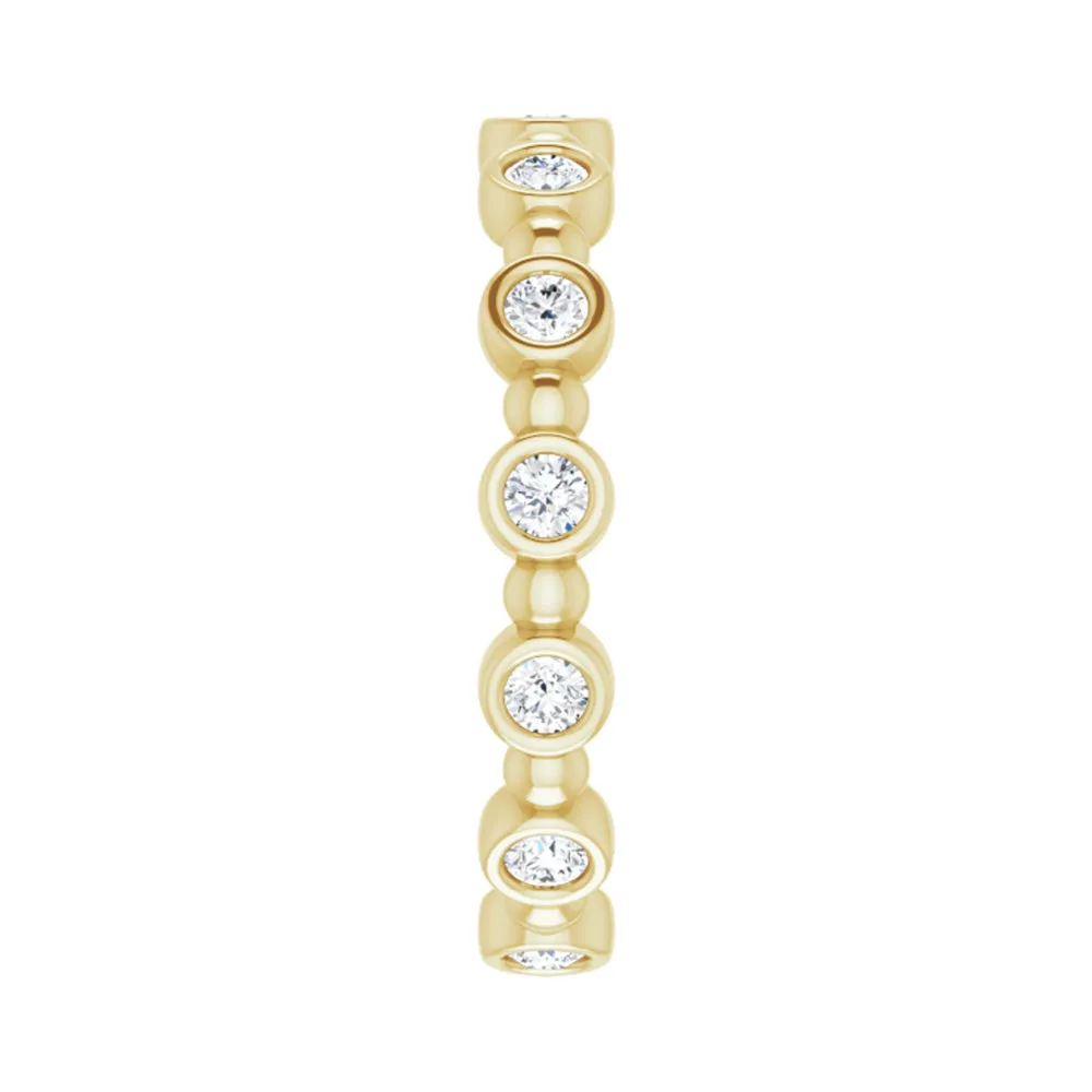 3.5mm 14K Yellow Gold 1/2 CTW Diamond Bezel Set Eternity Band