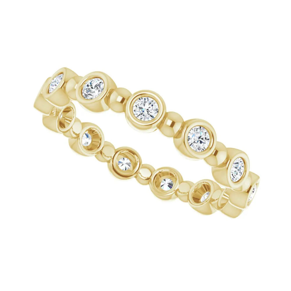 3.5mm 14K Yellow Gold 1/2 CTW Diamond Bezel Set Eternity Band