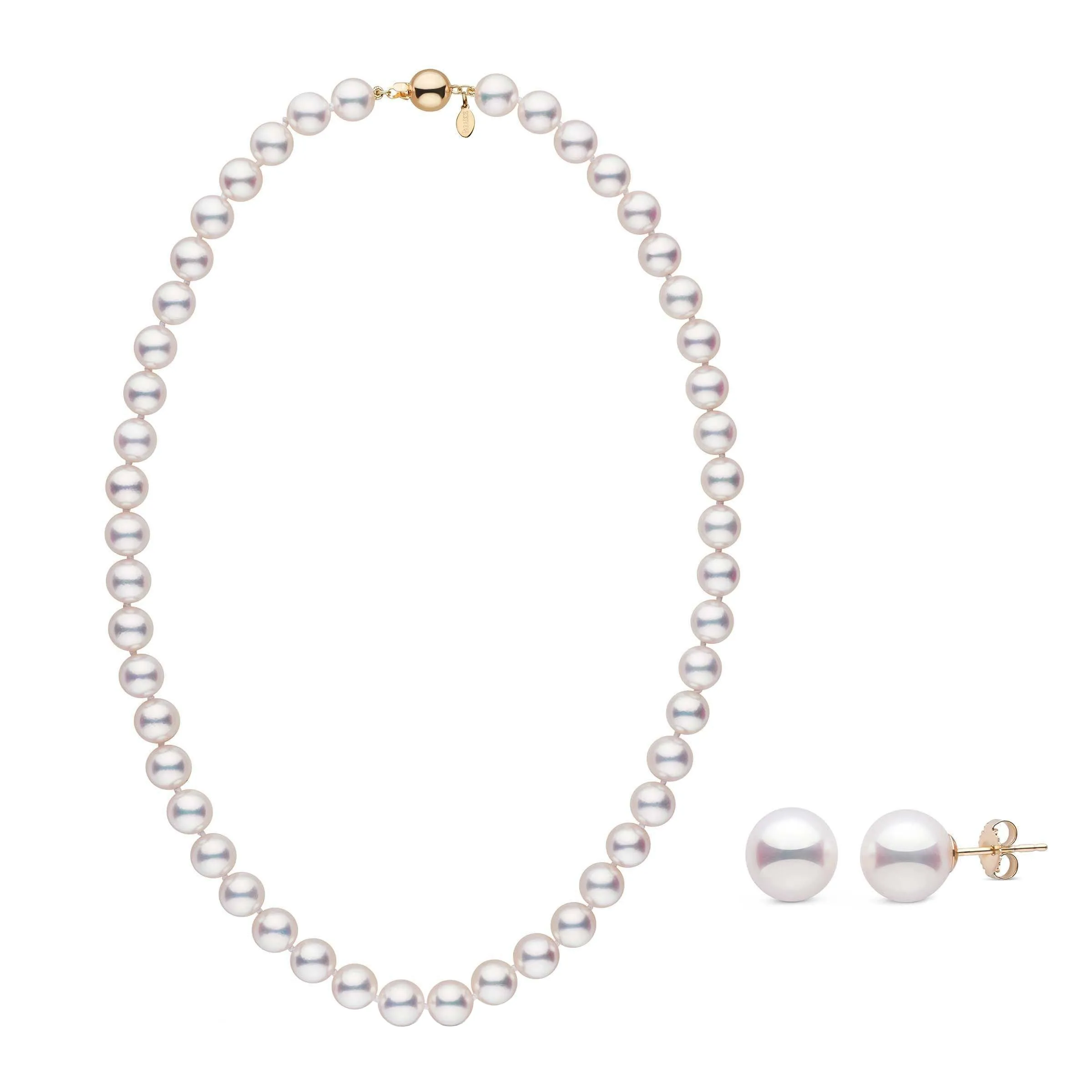 8.5-9.0 mm White Hanadama Akoya Pearl Set