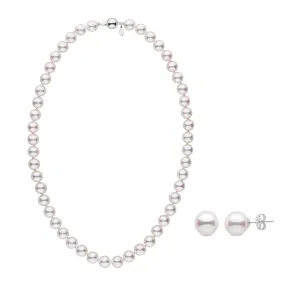 8.5-9.0 mm White Hanadama Akoya Pearl Set