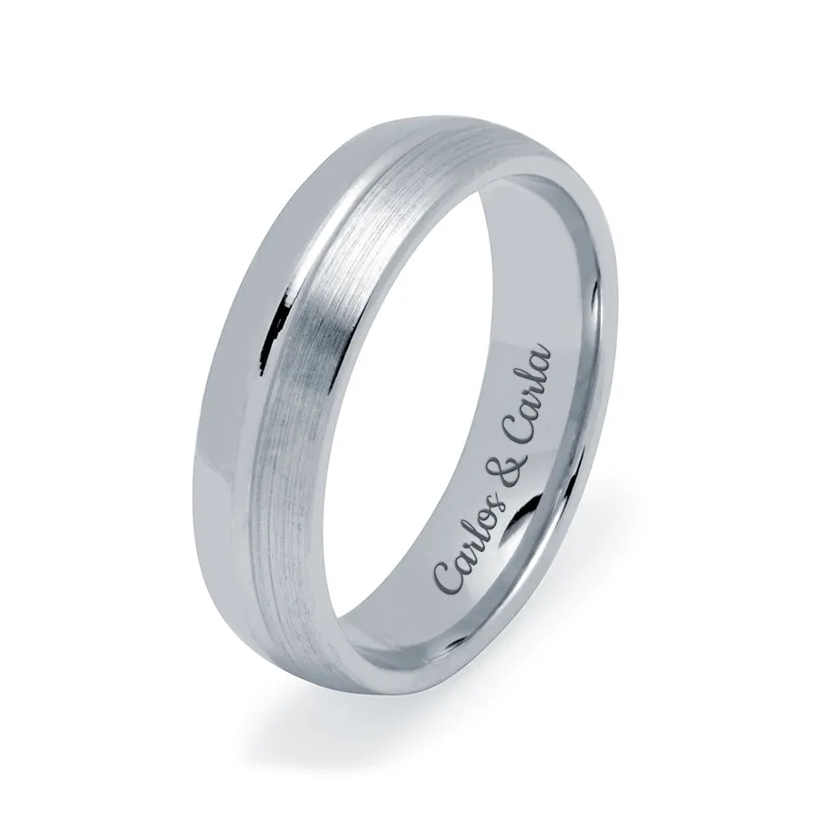 Alianza de Boda Doble Mate & Brillo Plata