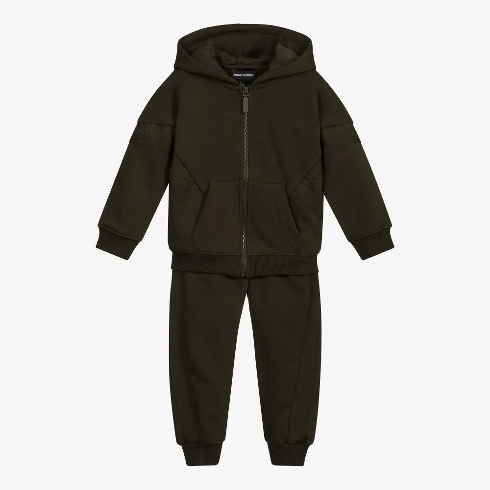 Boys Khaki Green Tracksuit
