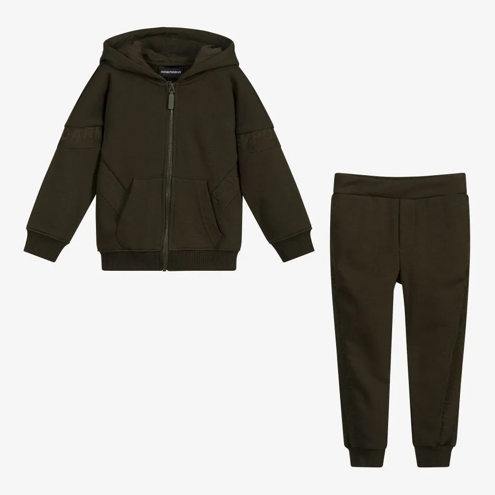 Boys Khaki Green Tracksuit
