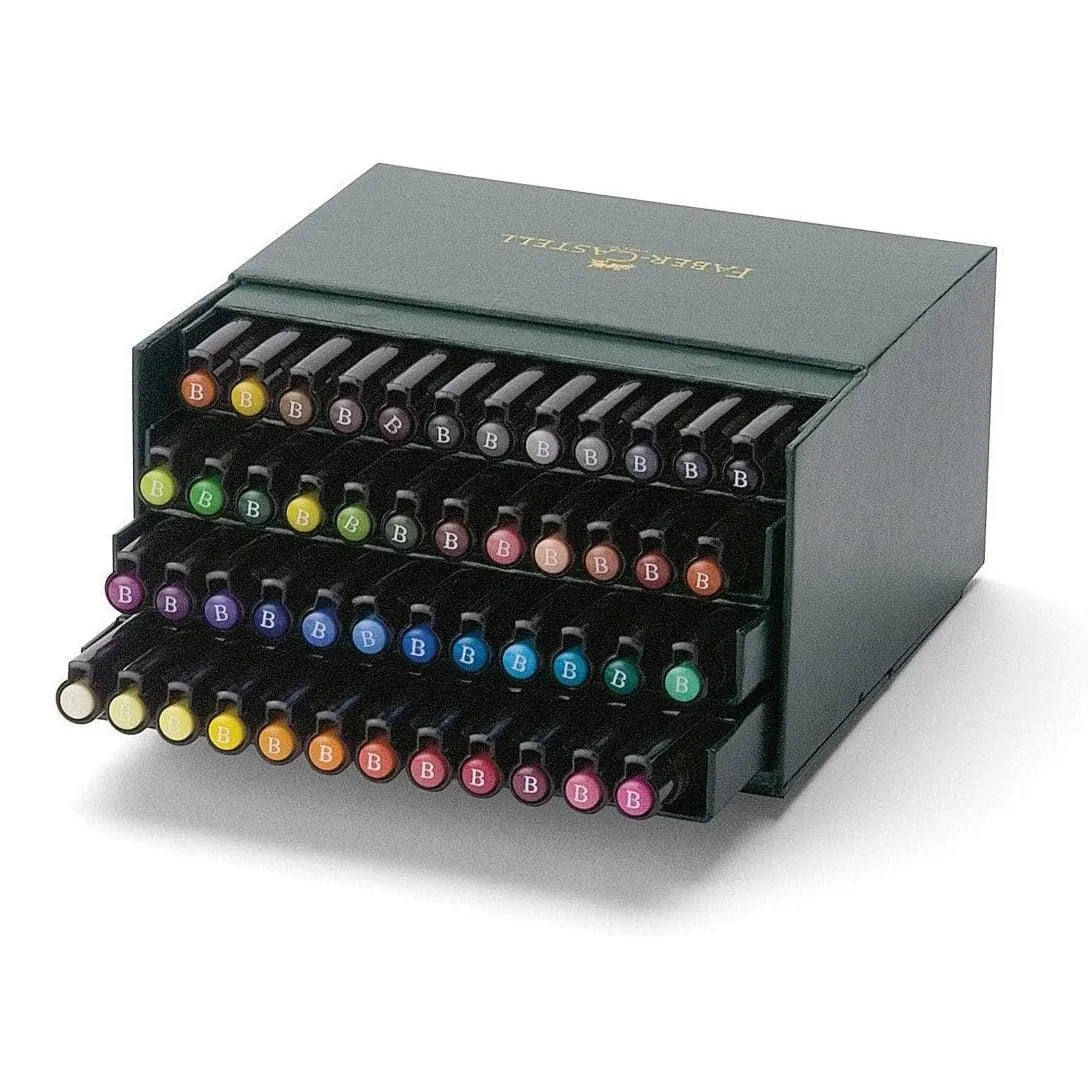 Faber-Castell 48 Pitt Artist Brush Markers Pens Set Studio Box Case