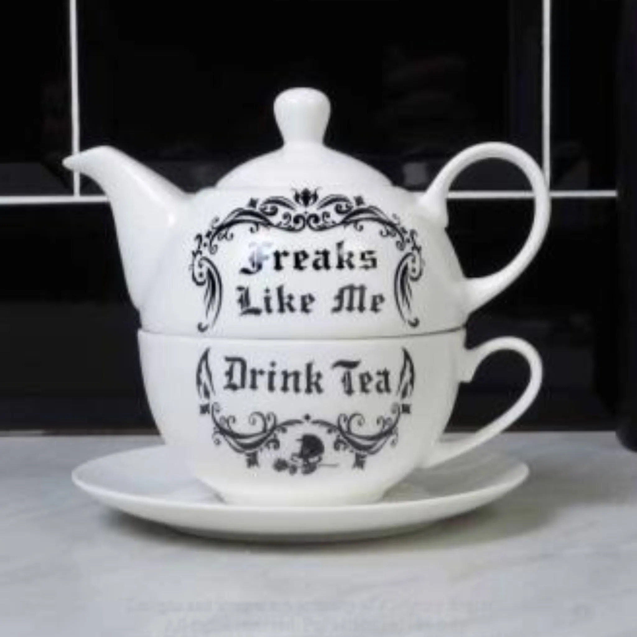 'Freaks Like Me' Tea Set