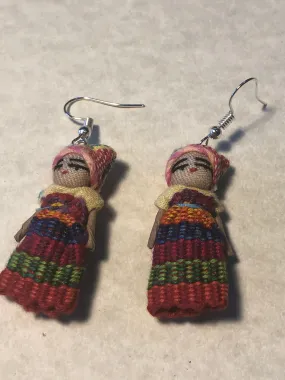 Guatemalan handcrafted worry doll earrings