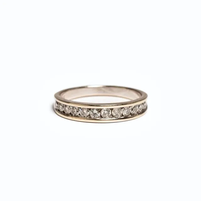 HALF CHANNEL SET DIAMOND RING