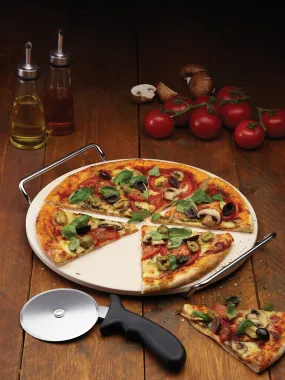 KitchenCraft World of Flavours Italian Pizza Stone Set