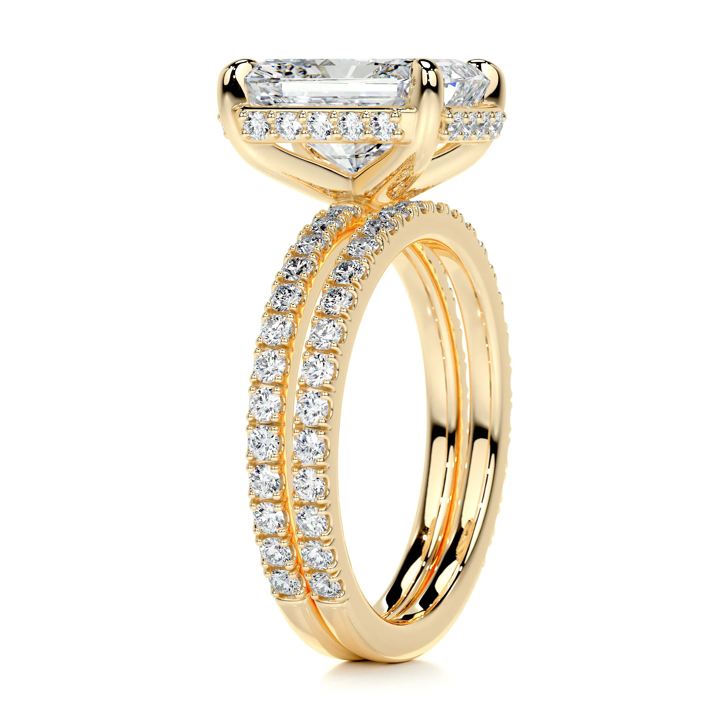 Luna Diamond Bridal Set -18K Yellow Gold