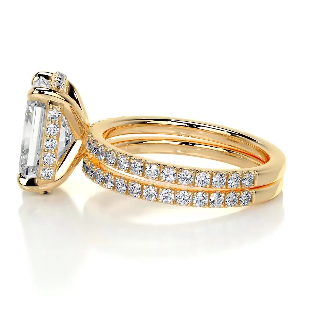 Luna Diamond Bridal Set -18K Yellow Gold