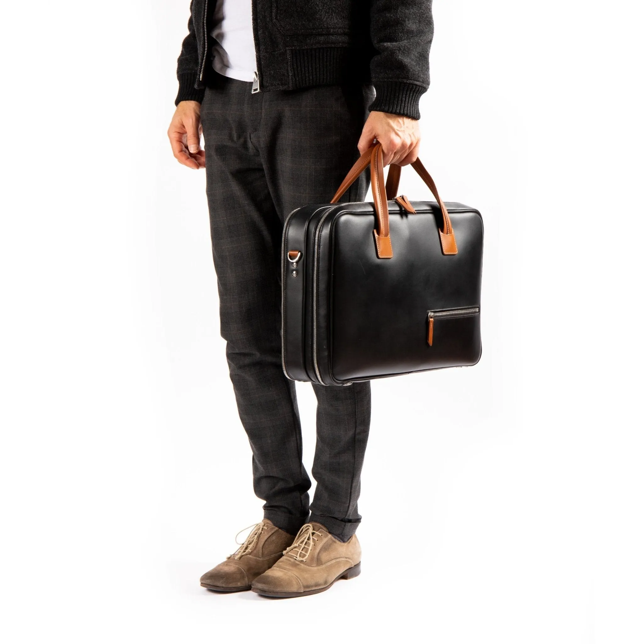 Lundi Paris - Sac de voyage 36 heures | BELLECOURT Noir & Cognac