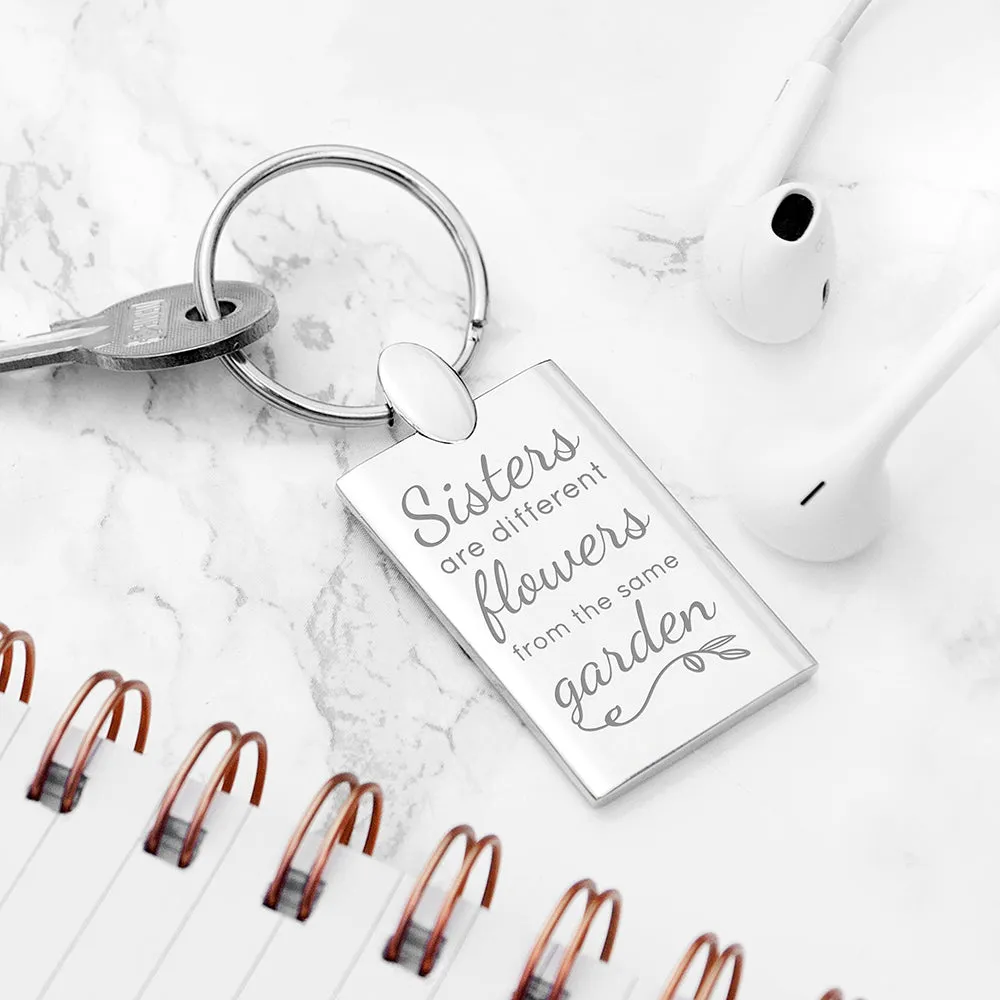 Personalised Sisters are Flowers Keyring