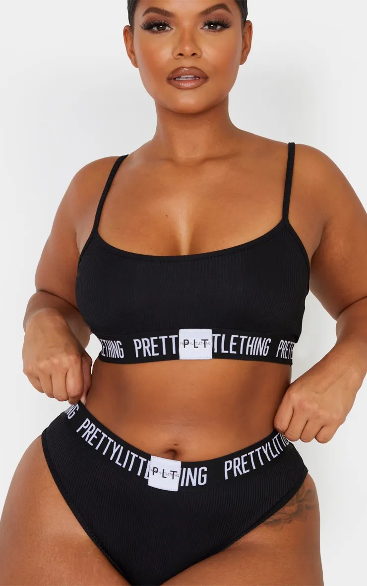 Plt Plus Black Tape Bra | Plus Size