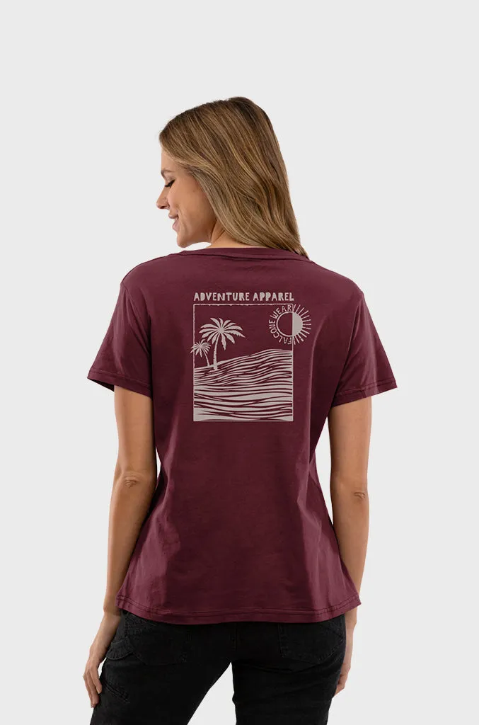 Polera Orgánica Sunset Burdeo (Mujer)