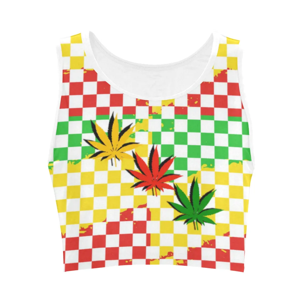 Rasta Weed Fitted Crop Top