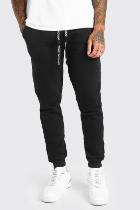 Skinny Fit Jogger With MAN Drawcords | boohooMAN UK