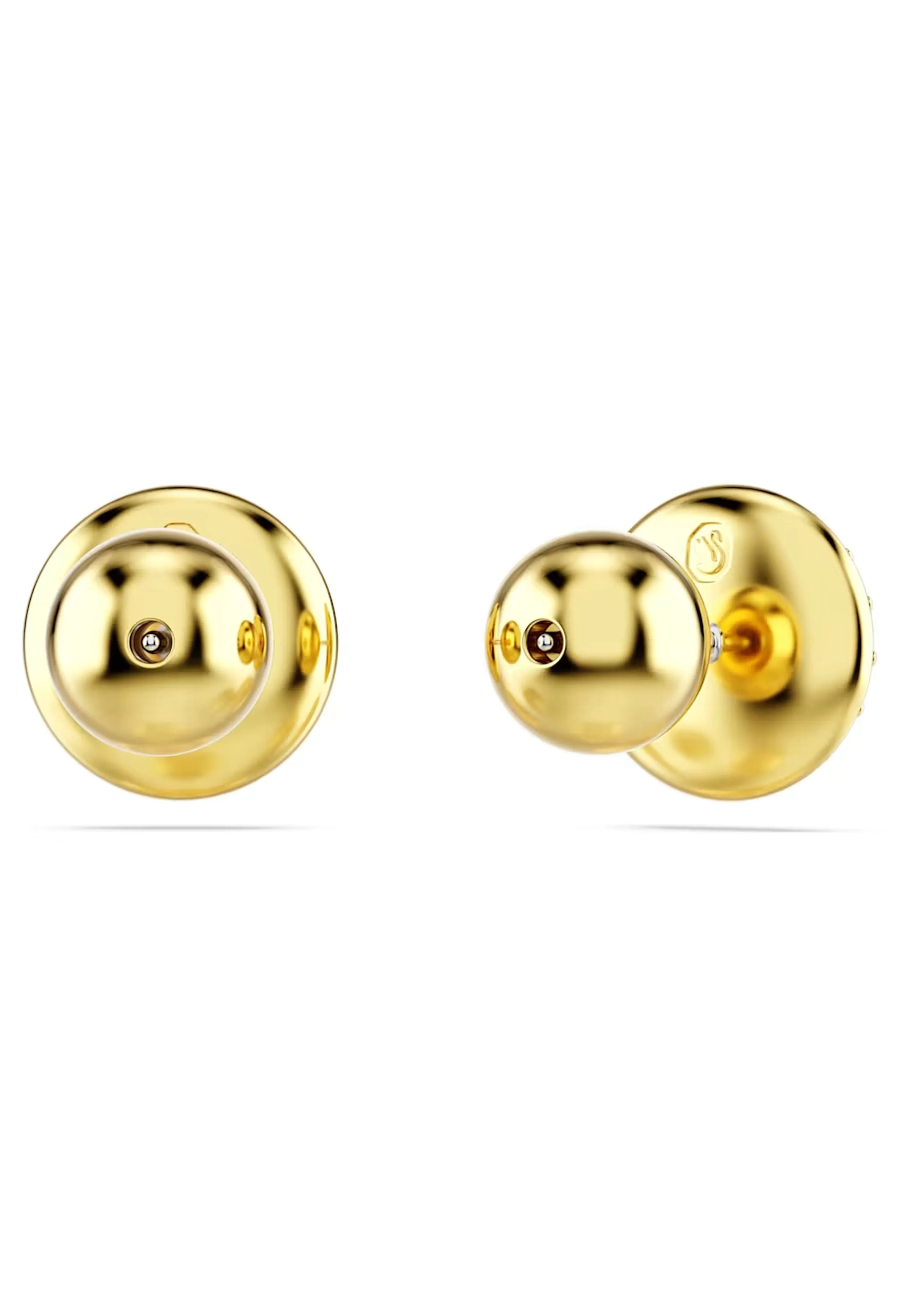 Swarovski Meteora Round Pave Set Stud Earrings Gold Plated