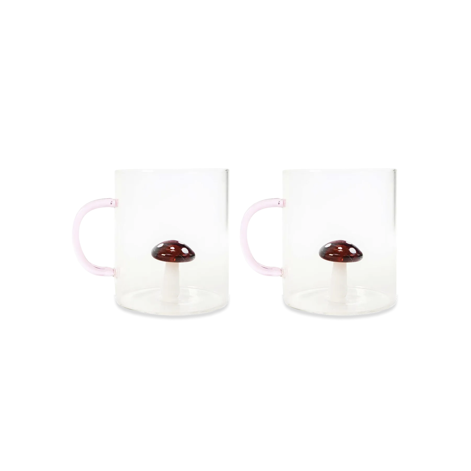 The Coffee Mug, Set of 2 - Mushroom Peek A Boo / Glass