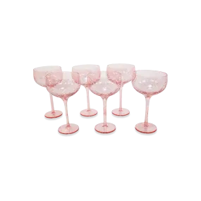 The Etched Coupe, Set of 4 - Rose / Glass