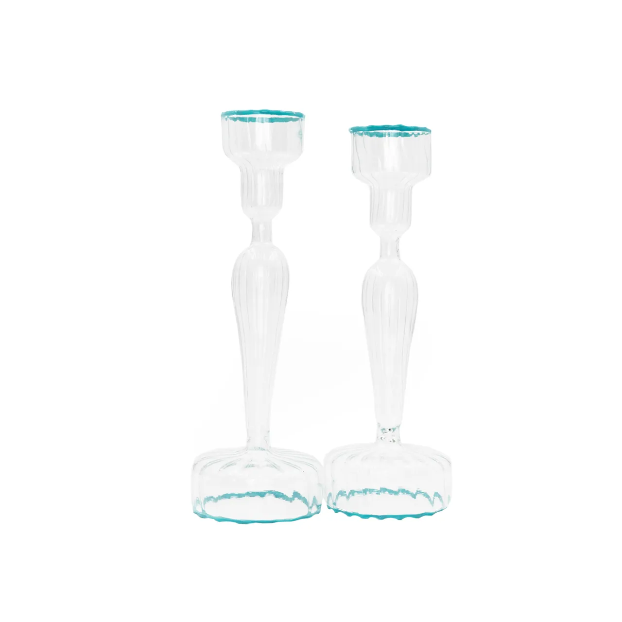 The Tall Candlestick - Turquoise Candy / Glass