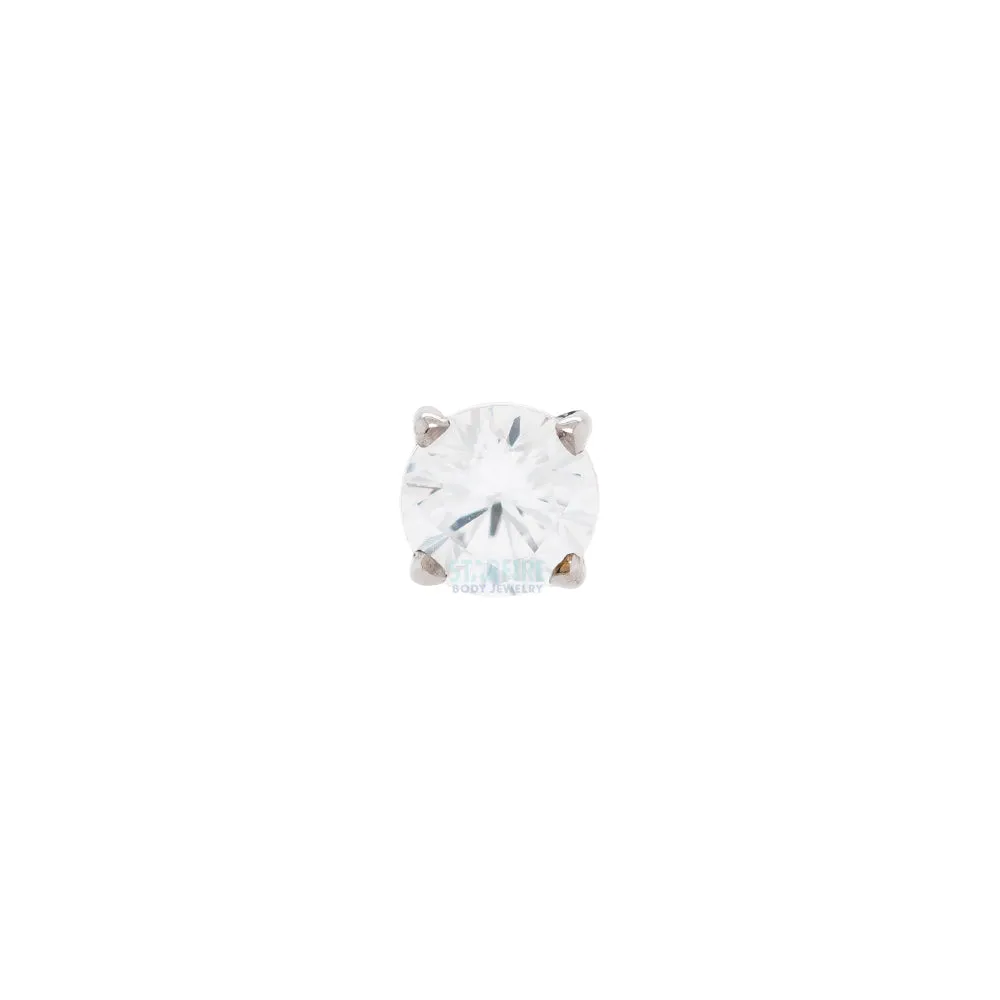 threadless: 2mm Tiffany Prong-Set Brilliant-Cut Gem End