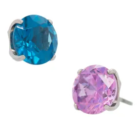 threadless: 4mm Tiffany Prong-Set Brilliant-Cut Gem End