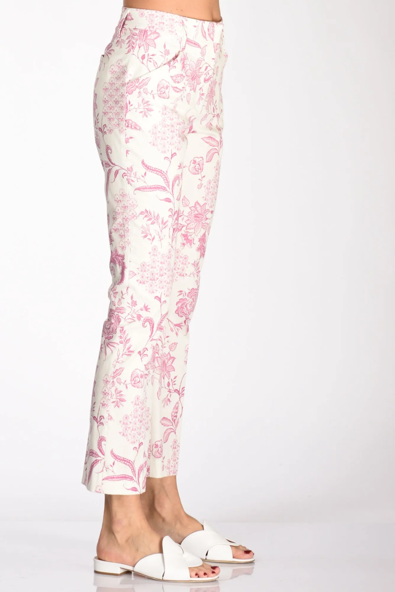 True Royal Pantalone Stampato Bianco/rosa Donna