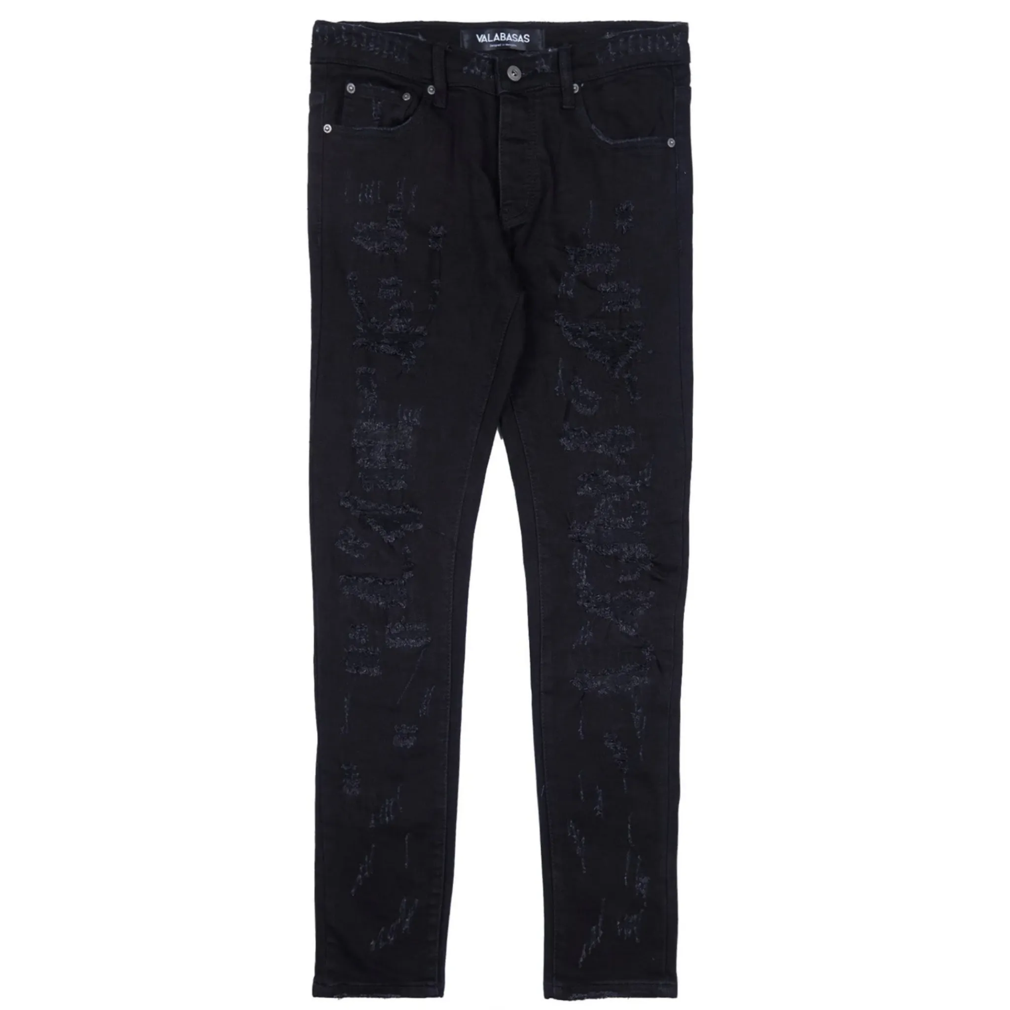 Valabasas Shredded Skinny Jeans (Black)